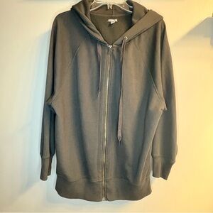 America Eagle Outfitters Aerie Long Full Zip Hoodie Dark Gray Size S